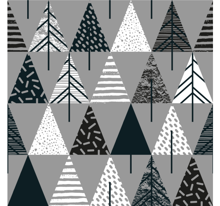 Living room roller blind minimalist trees nordic style - TenStickers