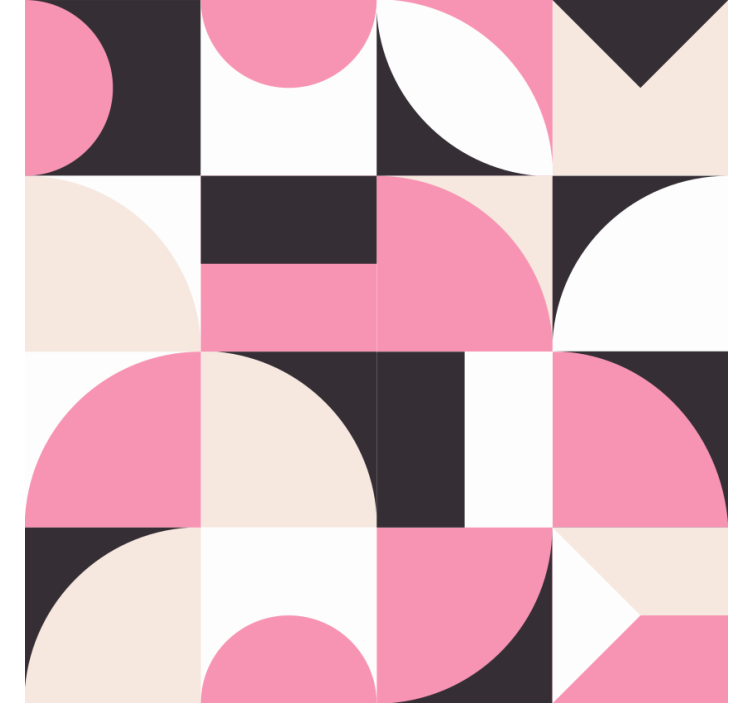 Living room roller blind with pink geometric pattern - TenStickers