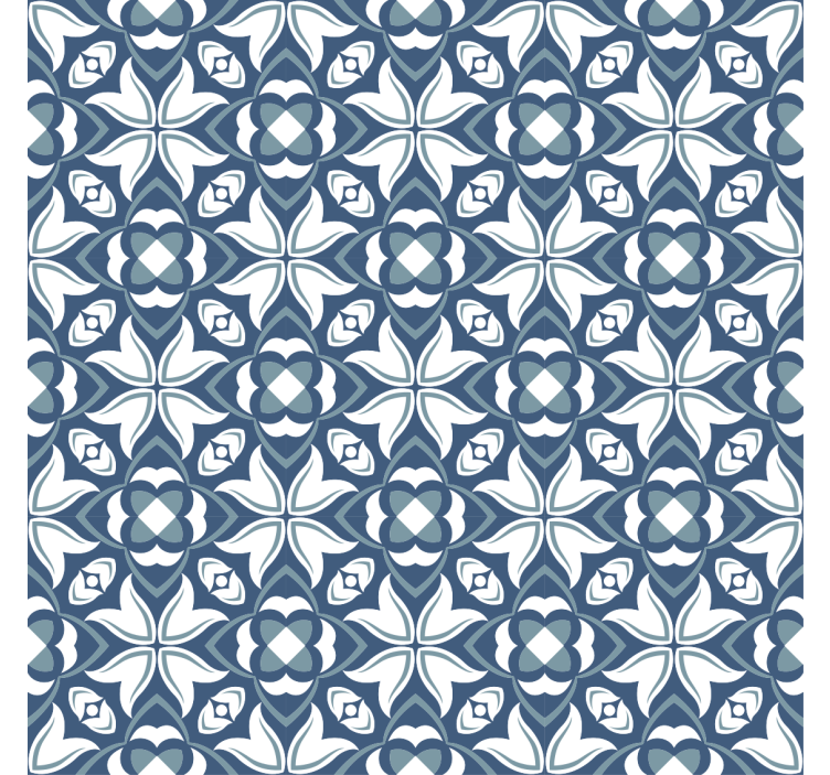 Living room roller blind modern blue vase hampton style - TenStickers