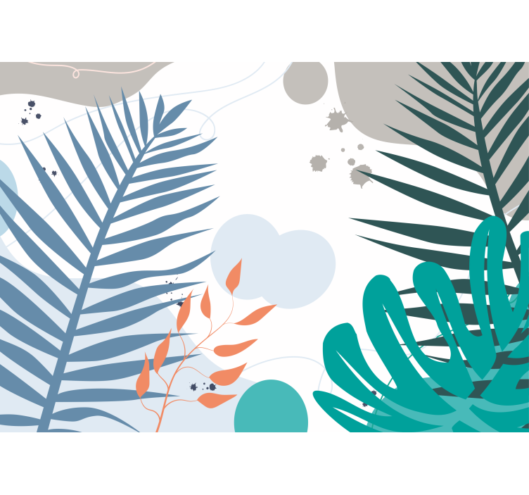 Colorful tropical leaves living room roller blind - TenStickers