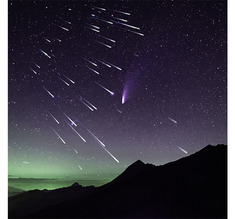 Living room roller blind meteor shower design - TenStickers