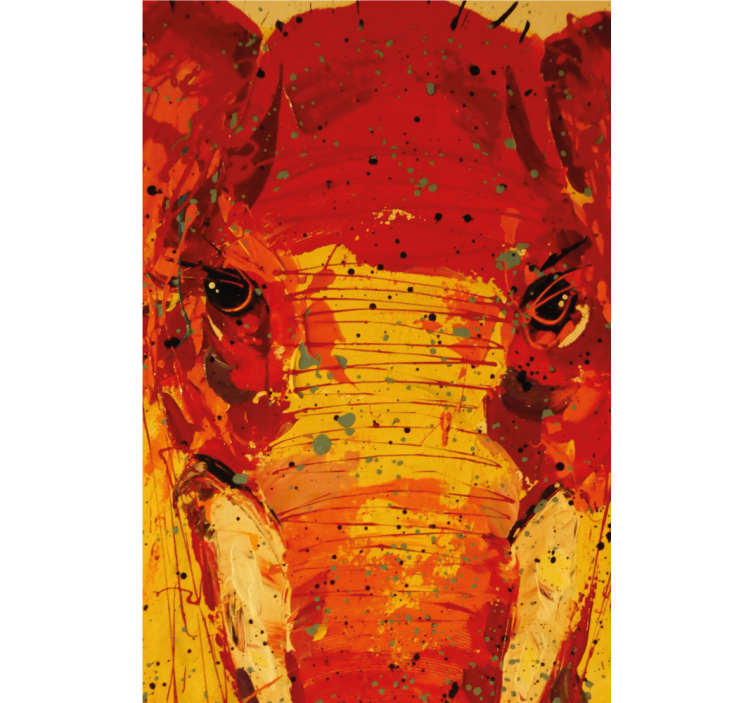 Living room roller blind colorful elephant face - TenStickers