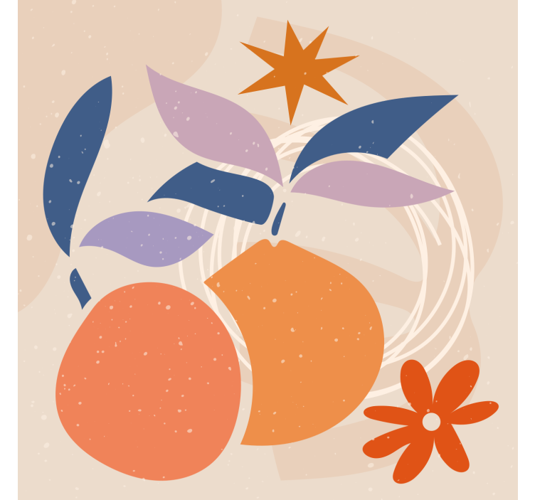 Minimalistic abstract fruit design living room roller blind - TenStickers