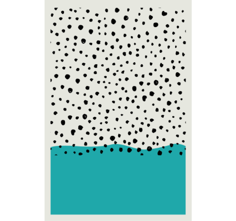 Living room roller blind abstract blue art with dots - TenStickers