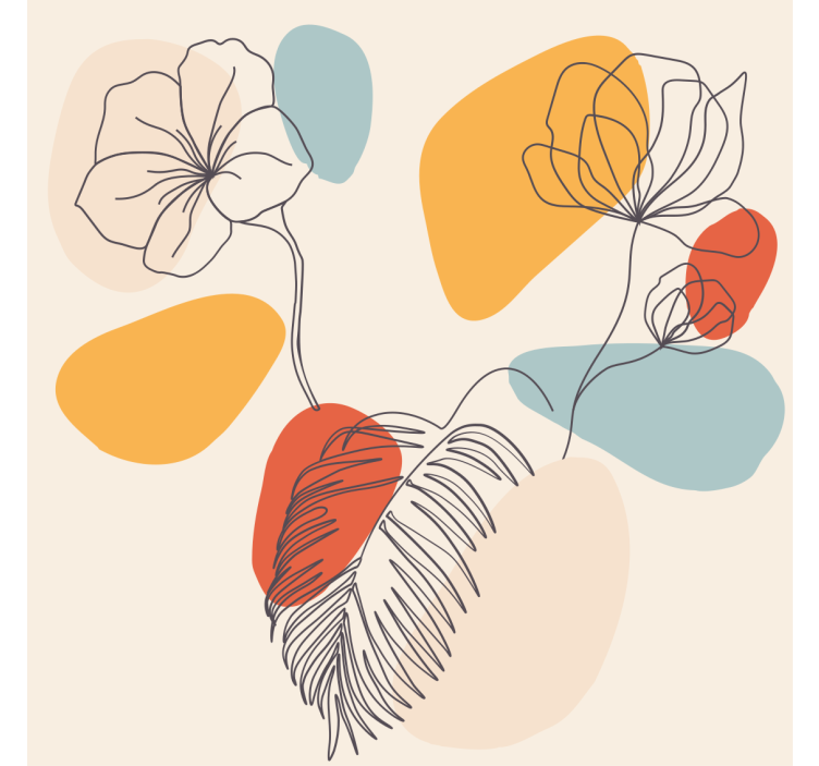 Living room roller blind with botanical design - TenStickers