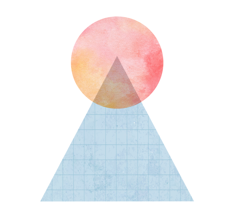 Living room roller blind sun and wall art triangle - TenStickers