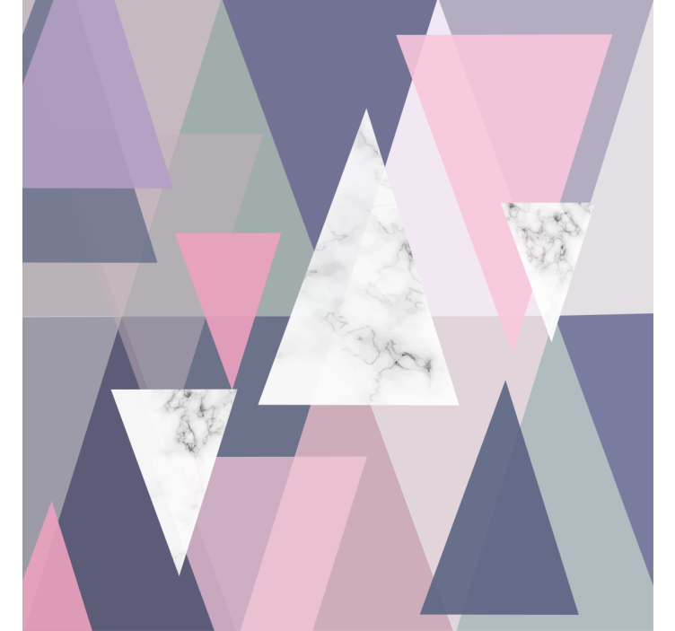 Living room roller blind with 3d triangle art - TenStickers