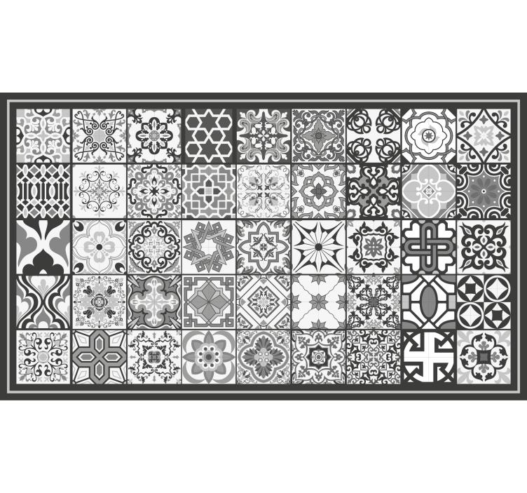 Gray roller blind with dark grey rustic mosaic pattern - TenStickers