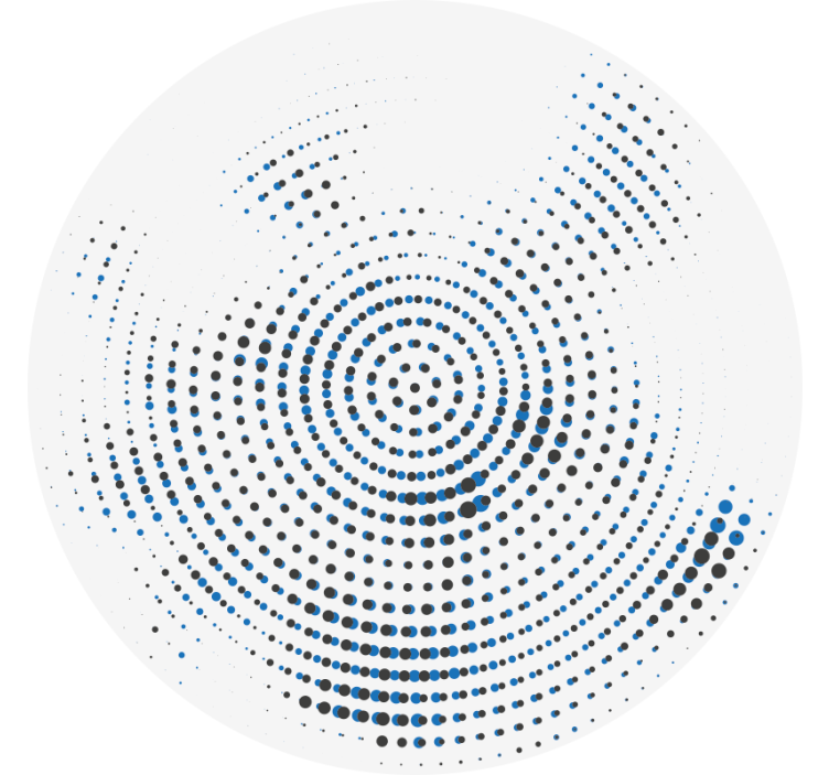 White roller blind with black and blue dots mosaic - TenStickers