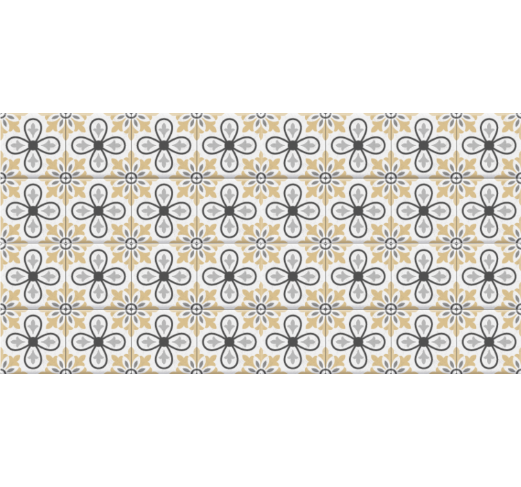 Beige roller blind kitchen vintage tiles - TenStickers