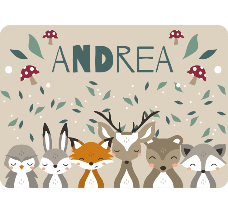 Beige roller blind personalized little animal kids - TenStickers