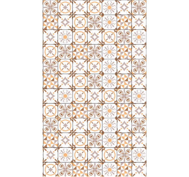 Beige roller blind with brown squares pattern - TenStickers