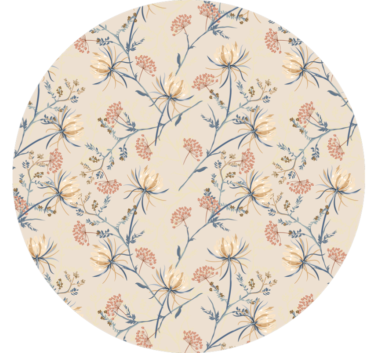 Beige roller blind with botanical bloom design - TenStickers