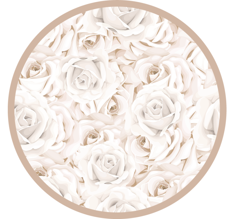 Beige roller blind elegant white roses - TenStickers