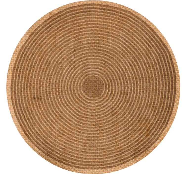 Beige roller blind with circular jute texture - TenStickers