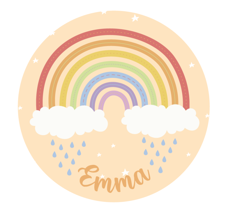 Beige roller blind watercolor rainbow personalized - TenStickers
