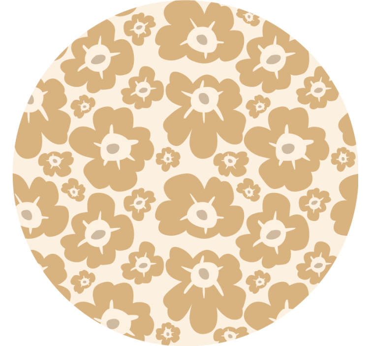 Beige roller blind with beige poppies design - TenStickers