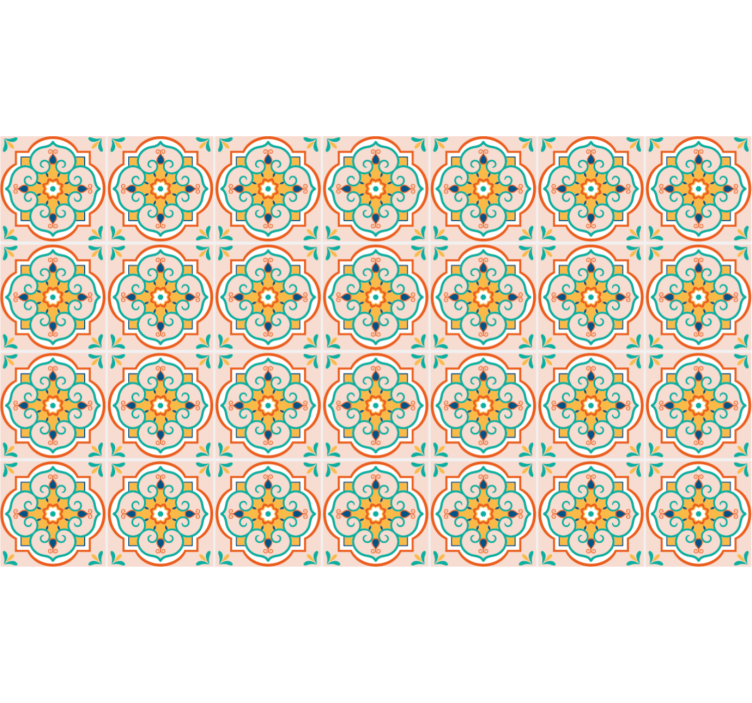 Beige roller blind with colorful square design - TenStickers