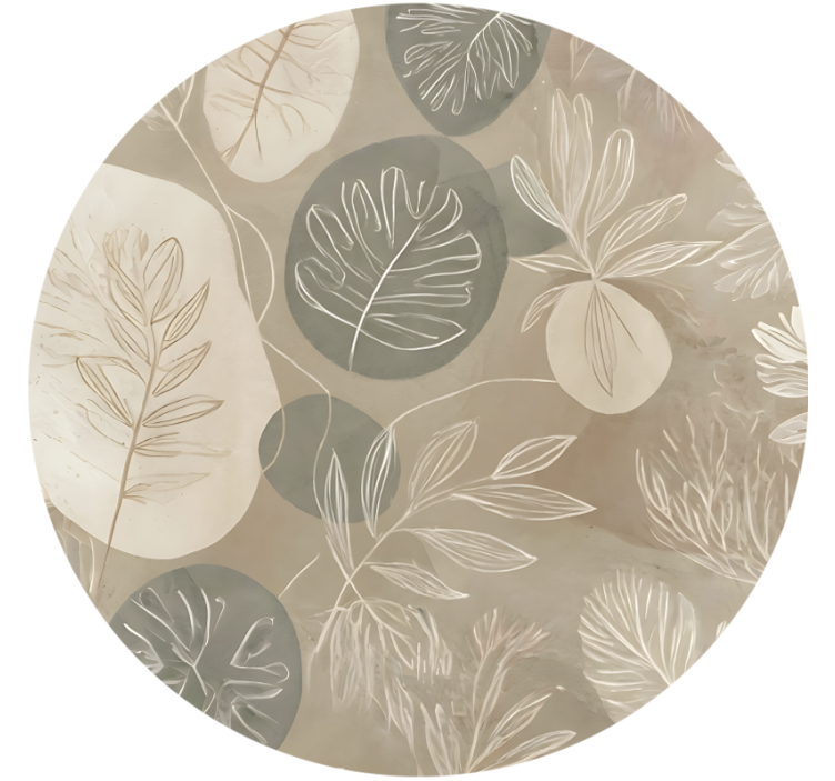 Beige roller blind neutral botanical design - TenStickers