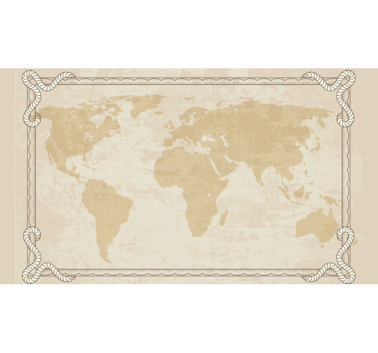 Beige roller blind with vintage 1920s map design - TenStickers