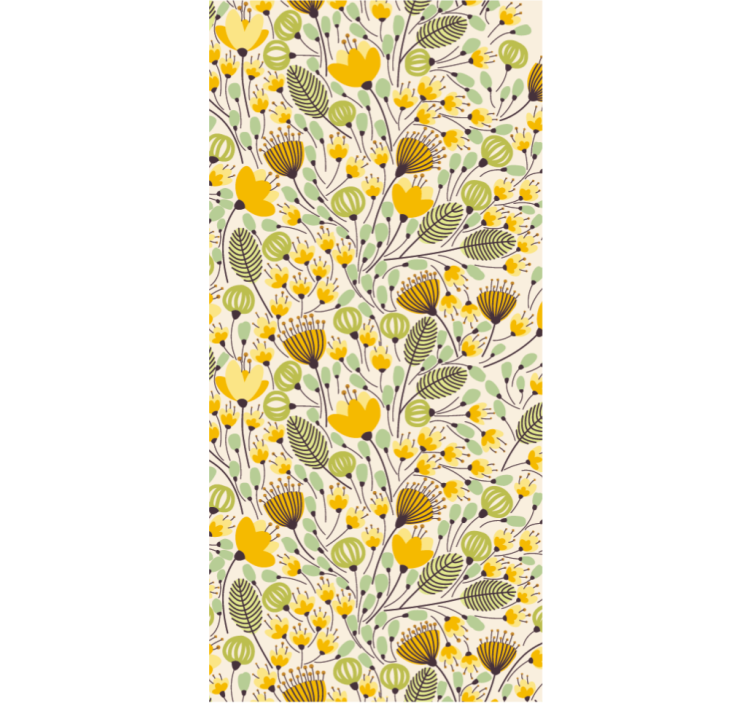 Yellow floral lace bedroom roller blind - TenStickers