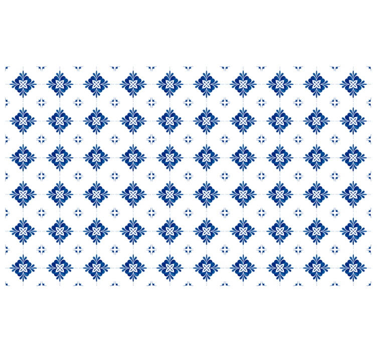 Bedroom roller blind in vintage blue tile - TenStickers