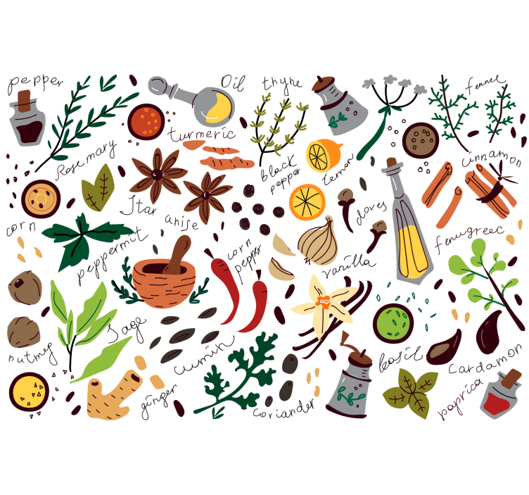 Herb bedroom roller blind - TenStickers