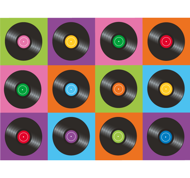 Bedroom roller blind kitchen vinyl disk plates - TenStickers