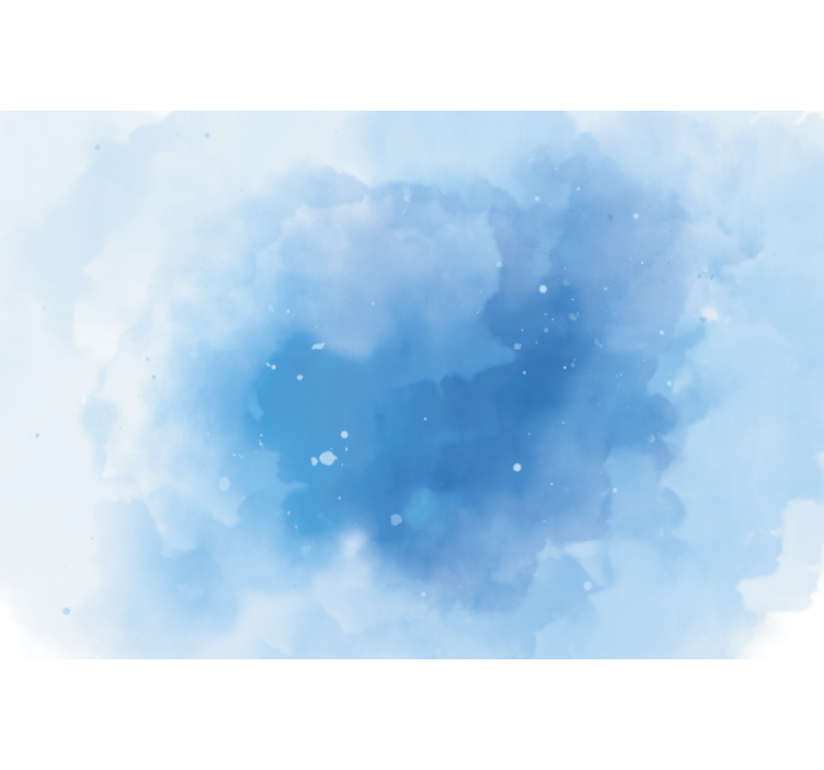 Bedroom roller blind in minimalistic blue watercolor - TenStickers