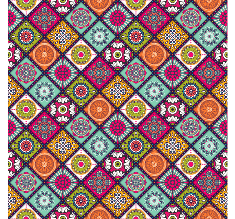 Colorful mandala pattern bedroom roller blind - TenStickers