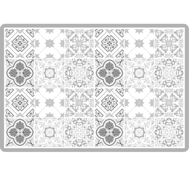 Bedroom roller blind with moroccan gray tile pattern - TenStickers