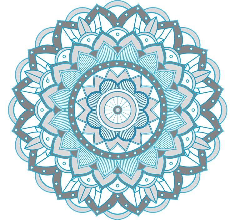 Bedroom roller blind with blue mandala design - TenStickers