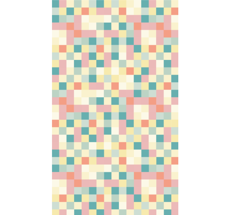 Colorful pastel squares bedroom roller blind - TenStickers