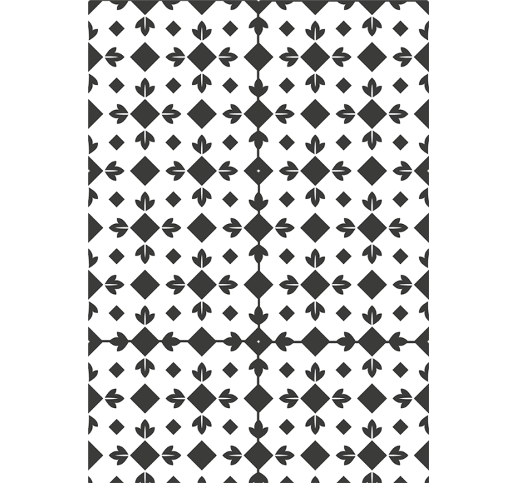 Bedroom roller blind in black and white tiles - TenStickers