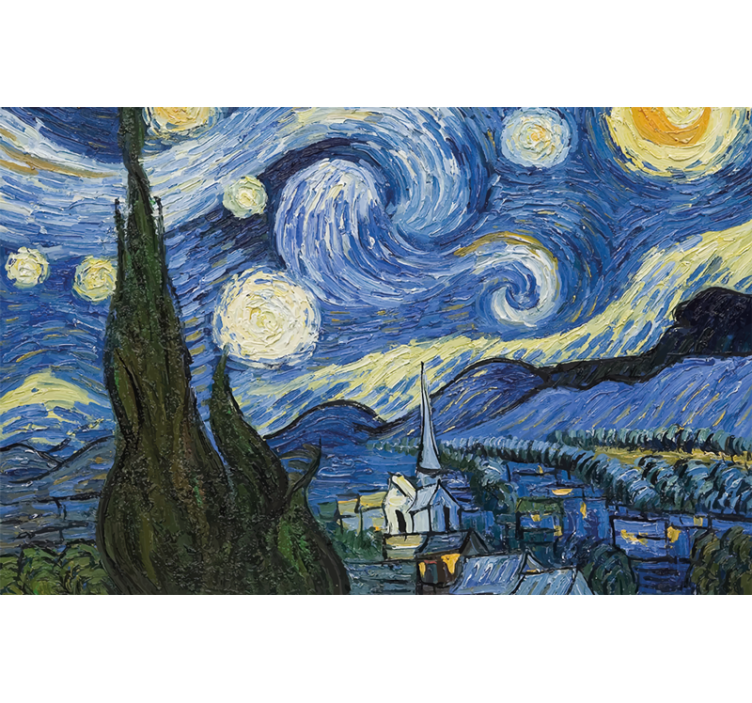 Bedroom roller blind van gogh starry night - TenStickers