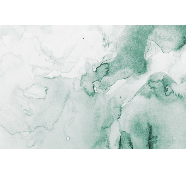 White and green watercolour bedroom roller blind - TenStickers