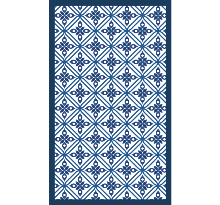 Bedroom roller blind with traditional blue and white design - TenStickers