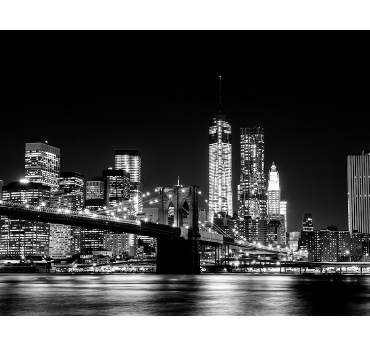 Gray roller blind new york east river mural - TenStickers
