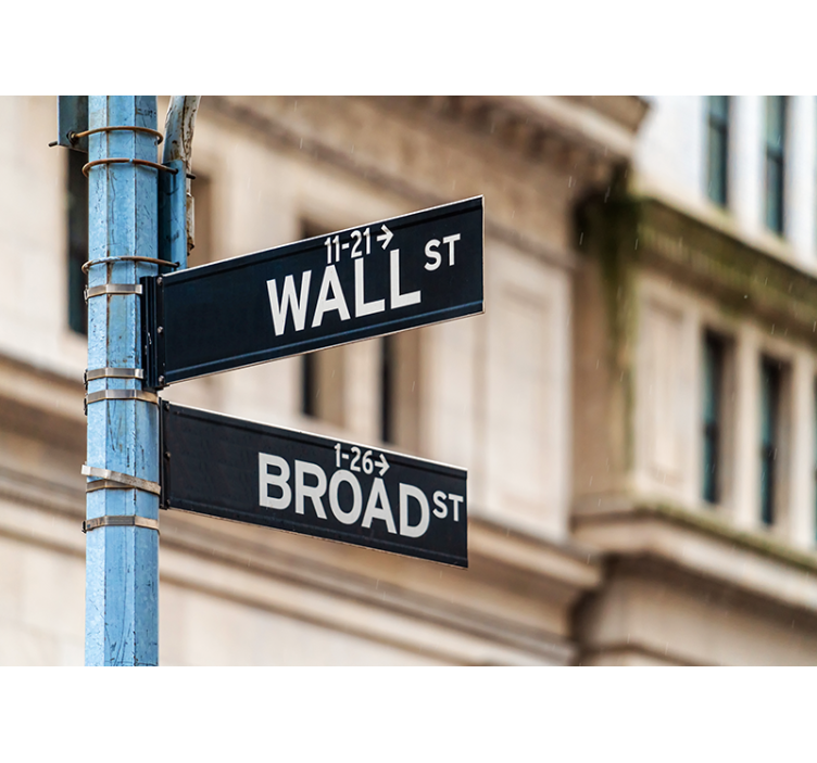 Beige roller blind wall street sign - TenStickers