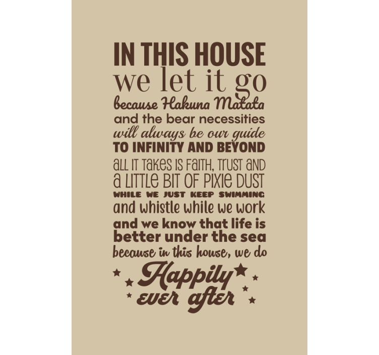 In this house we let it go Text blind - TenStickers