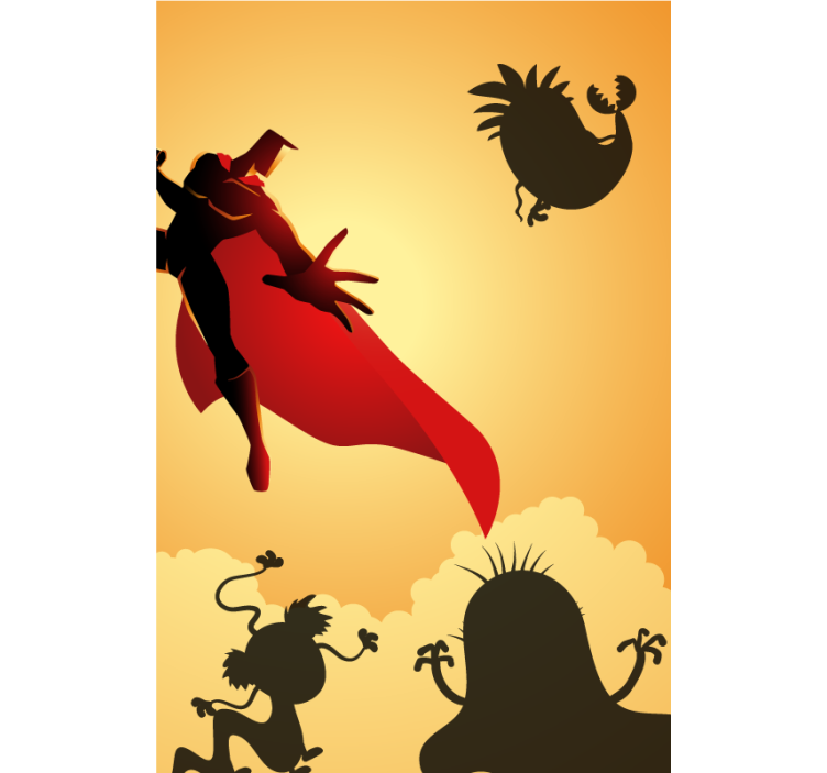 Heroic Silhouette Adventure superhero roller blind - TenStickers