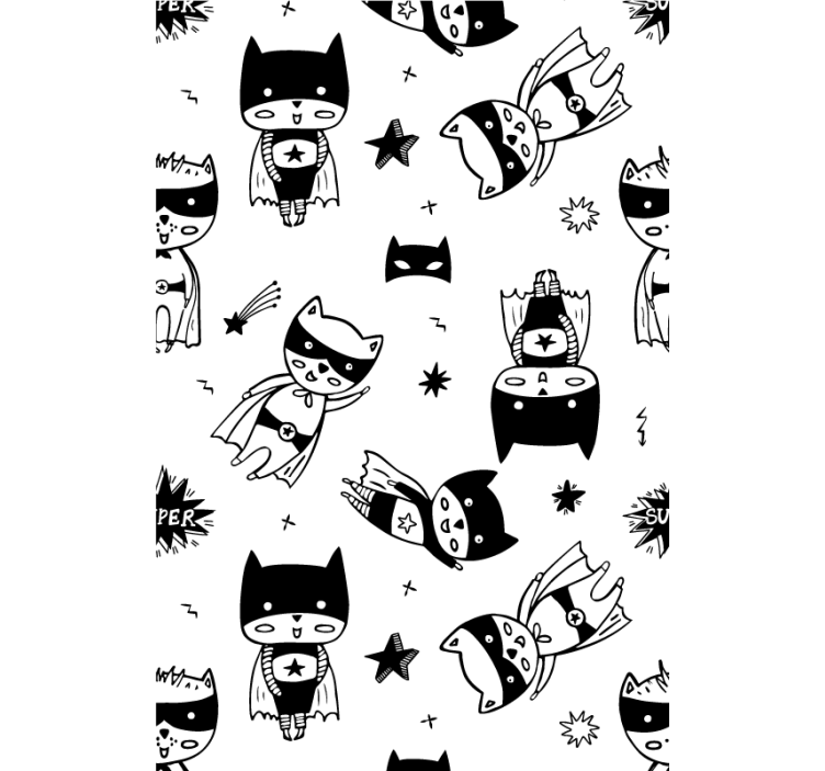 Superhero Cartoon Sketch children room roller blind - TenStickers