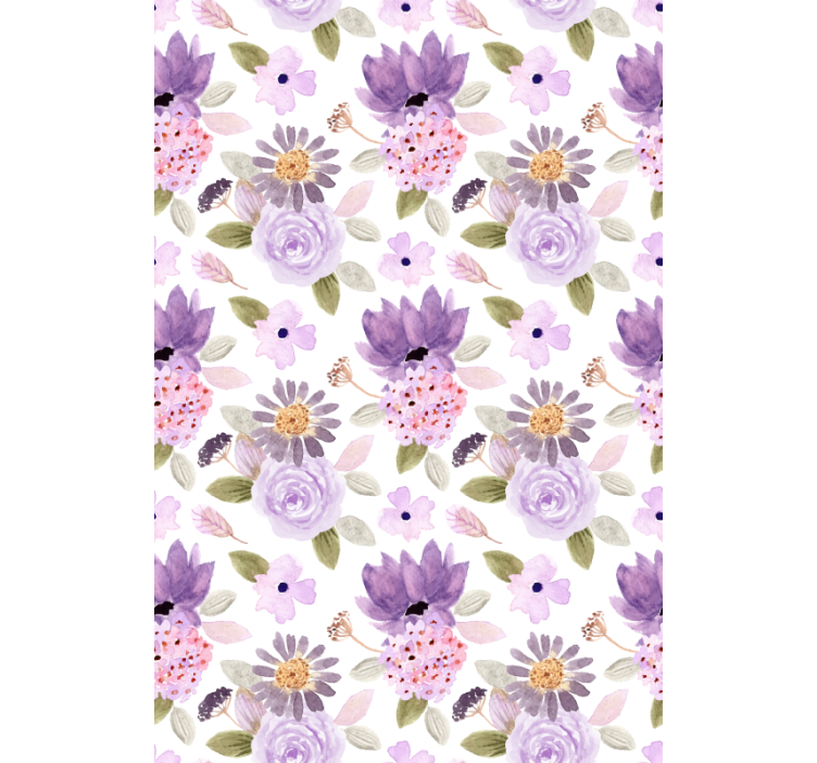 Purple flowers Original roller blind - TenStickers
