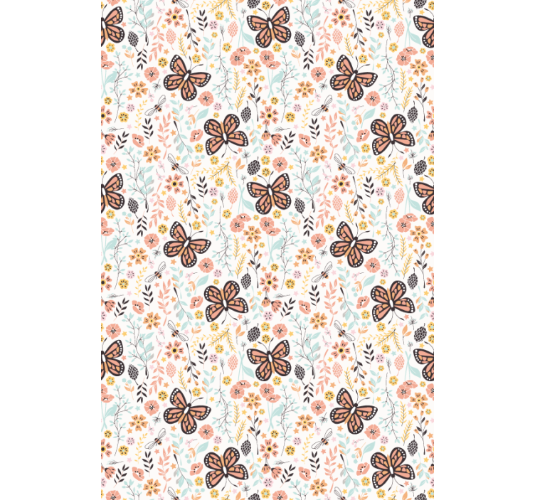 Butterfly Garden Pattern flower roller blind - TenStickers