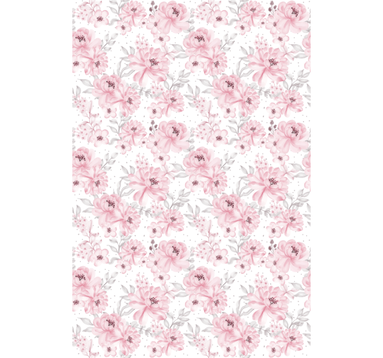 Pink Flower roller blind white background - TenStickers