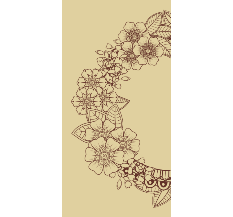 Floral Outline Design flower roller blind - TenStickers