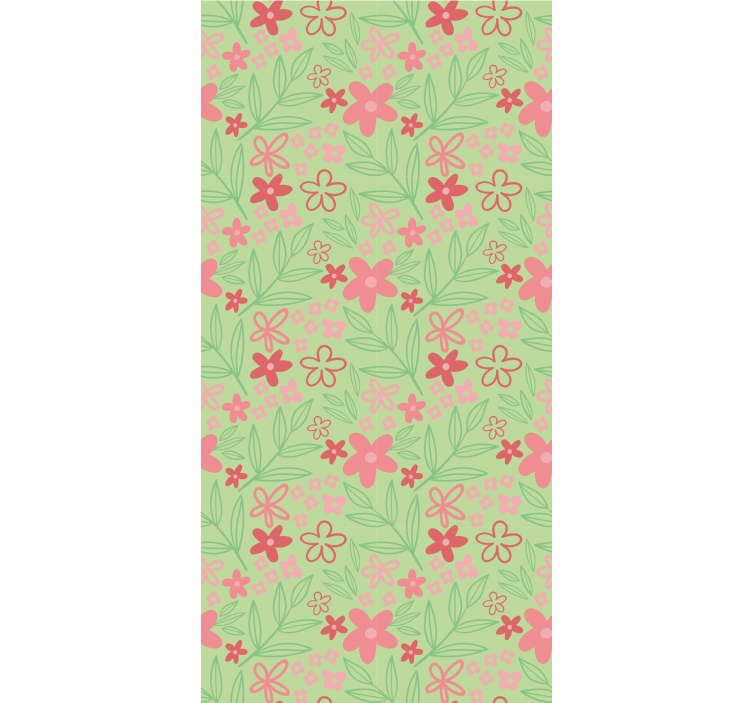 Pink flowers on green Flower blind - TenStickers