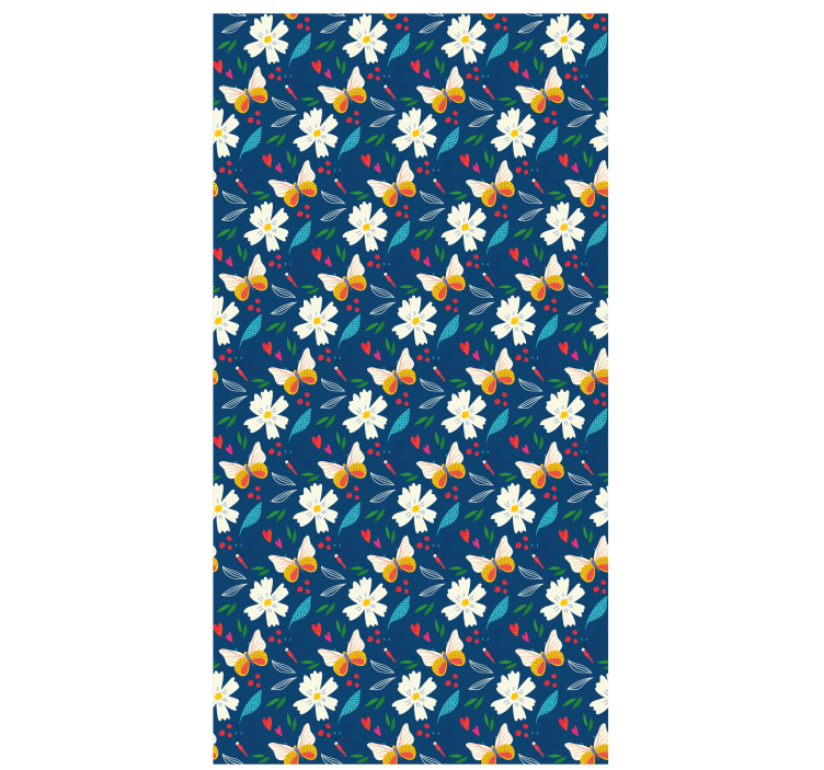 Floral Pattern Design flowers and plants roller blind - TenStickers