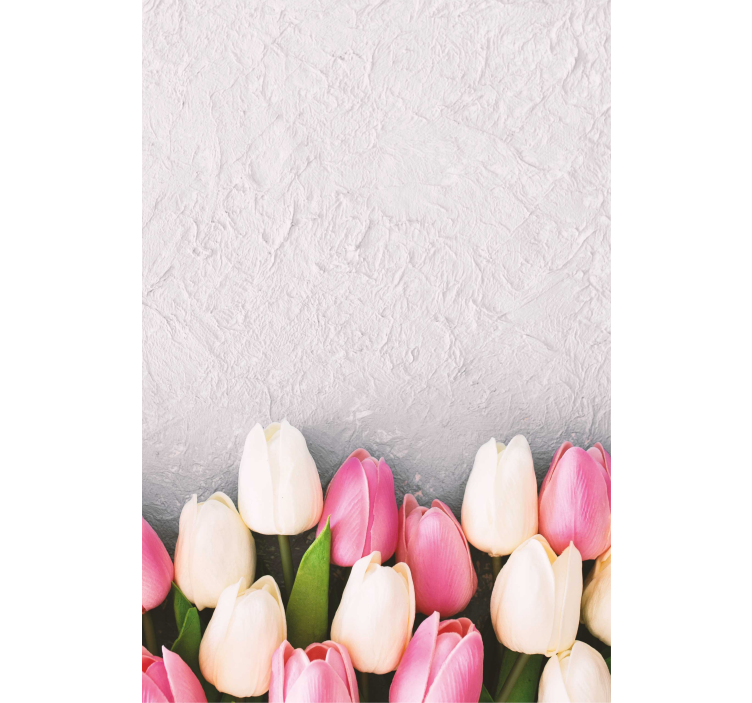 White and pink tulips Flower blind - TenStickers