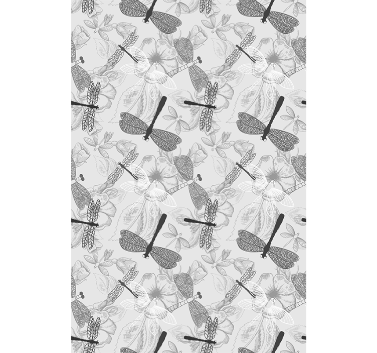 Dragonflies and flowers flowers and plants roller blind - TenStickers